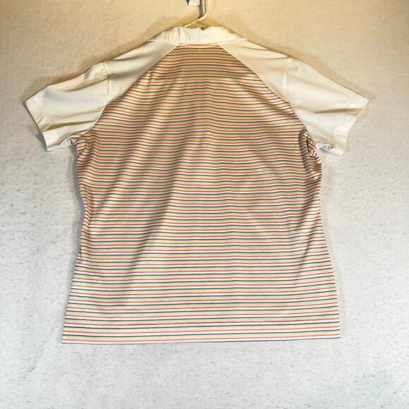 Nike Golf Fit Dry 1/4 Zip Polo Woman L 12-14 Wicking Green Yellow Red Pastel - Picture 4 of 10